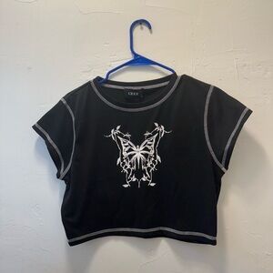 NWT Butterfly Cropped T